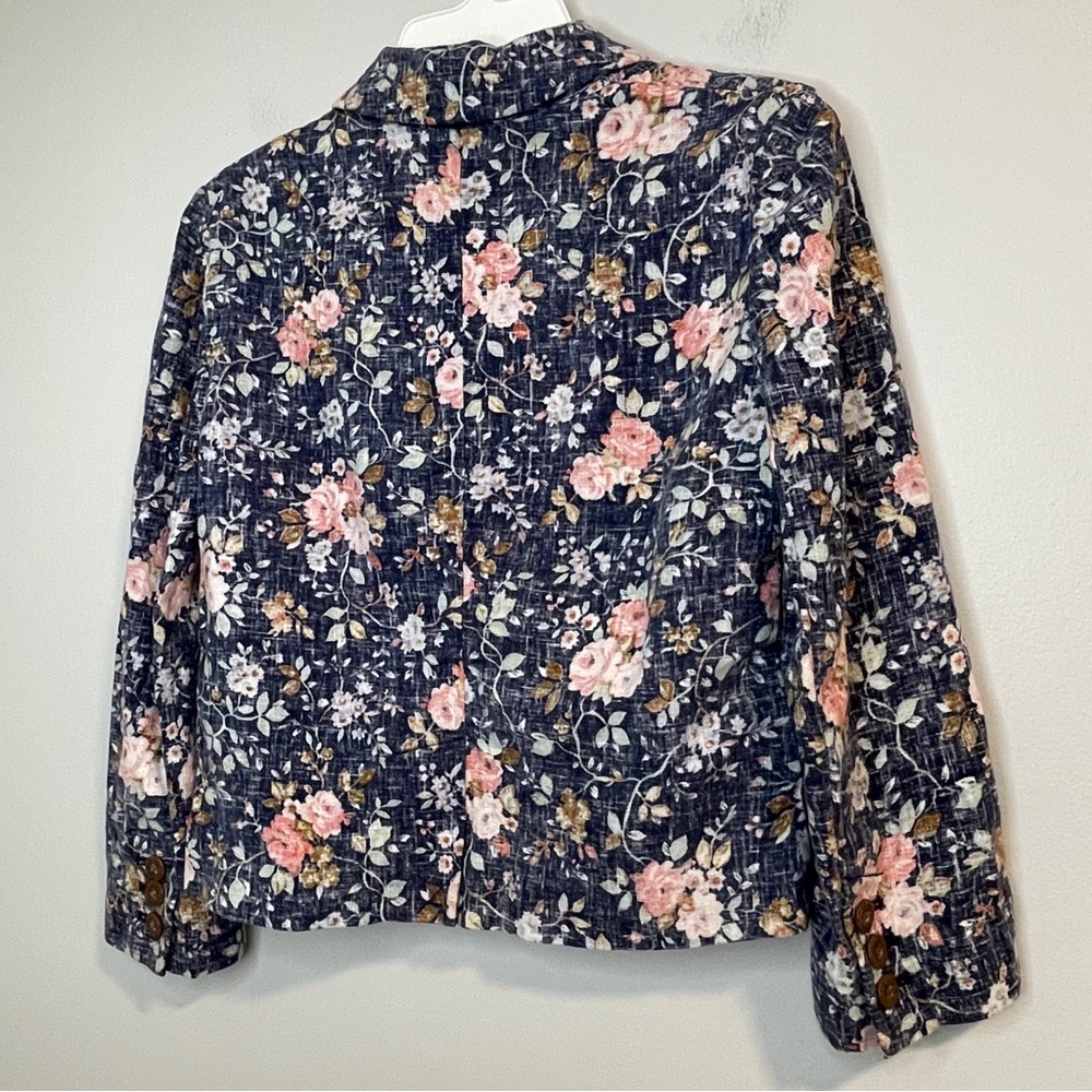 Daughters of the Liberation Anthropologie Floral Crop Linen Women's Blazer - Picture 2 of 8